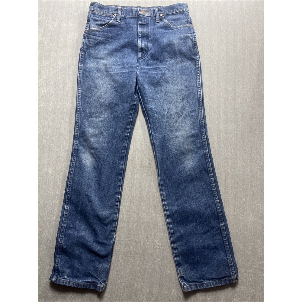 Wrangler Jeans Mens 32x34 Blue Denim Straight Leg Cowboy Western Pants